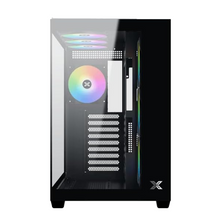 تحميل الصورة إلى عارض المعرض، Xigmatek Aqua V Air (H23A) Tempered Glass ATX Case - Black | EN48760

