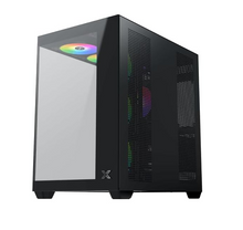 تحميل الصورة إلى عارض المعرض، Xigmatek Aqua V Air (H23A) Tempered Glass ATX Case - Black | EN48760
