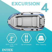 Load image into Gallery viewer, Intex Excursion Inflatable Boat Set 4 &amp; 5-Person For Fishing &amp; Adventure
