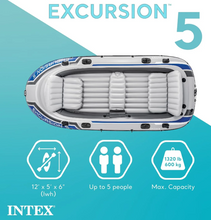 Load image into Gallery viewer, Intex Excursion Inflatable Boat Set 4 &amp; 5-Person For Fishing &amp; Adventure
