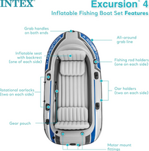 Load image into Gallery viewer, Intex Excursion Inflatable Boat Set 4 &amp; 5-Person For Fishing &amp; Adventure

