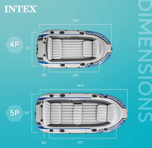 Load image into Gallery viewer, Intex Excursion Inflatable Boat Set 4 &amp; 5-Person For Fishing &amp; Adventure
