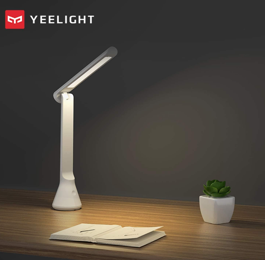 Yeelight Portable USb Rechargeable Table Lamp Small Folding Desk Light-3 Brightness 40 Hours Lasting Time -white