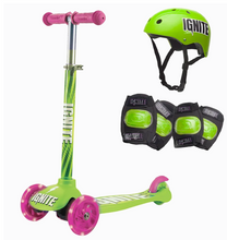 Load image into Gallery viewer, Mondo Ignite Glide Childrens KickScooter 3Wheeled Combo Pack
