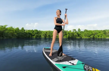 Load image into Gallery viewer, Hydro-Force™ Aqua Wander™ TravelTech™ Convertible Inflatable Stand-Up Paddleboard/Kayak Set
