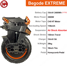 Load image into Gallery viewer, Begode Extreme wheel Electric Unicycle
