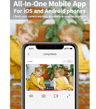 تحميل الصورة إلى عارض المعرض، LAXIHUB M4 Indoor WiFi Security Camera with Mobile App Baby/Dog/Cat/Pet Motion Detection Home Surveillance-Alexa &amp; Google Assistant White
