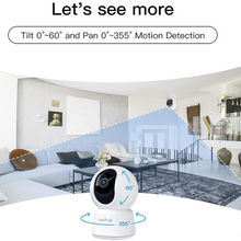 Load image into Gallery viewer, Laxihub P2 WHITE Smart indoor Night vision camera, Alexa, Google Assistant wifi
