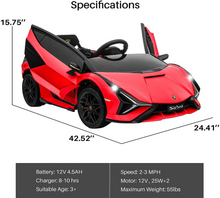 Load image into Gallery viewer, Licensed Sian Battery Operated Ride-on Car for Kids, Music, Light &amp;USB  2 to 6 Years Boys Girls
