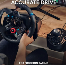 Load image into Gallery viewer, Driving Force Racing Wheel And Floor Pedals, Real Force Feedback, Leather Steering Wheel Cover
