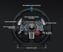 Load image into Gallery viewer, Driving Force Racing Wheel And Floor Pedals, Real Force Feedback, Leather Steering Wheel Cover
