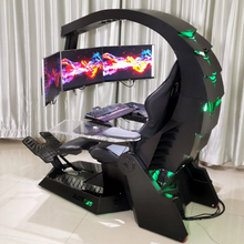 Load image into Gallery viewer, Zero Gravity Recline, Heat Massage, RGB Swivel, Foot Rest - Ultimate Gaming Chair for Triple Screens
