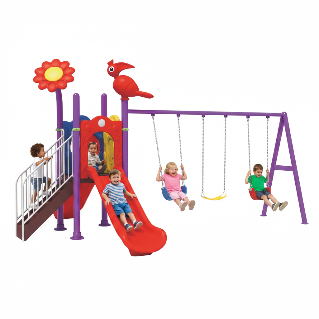 Kids outdoor Swings & Slide playground