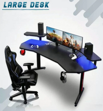 Load image into Gallery viewer, Gaming Desk Table With light, Computer Desk, Cup Holder and Headphone Hook Gamer Workstation
