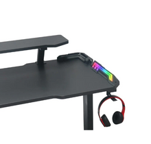 Load image into Gallery viewer, Gaming Desk Table With light, Computer Desk, Cup Holder and Headphone Hook Gamer Workstation
