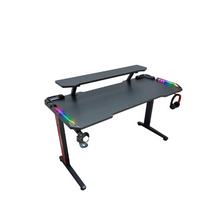 Load image into Gallery viewer, Gaming Desk Table With light, Computer Desk, Cup Holder and Headphone Hook Gamer Workstation
