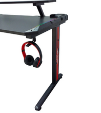 Load image into Gallery viewer, Gaming Desk Table With light, Computer Desk, Cup Holder and Headphone Hook Gamer Workstation
