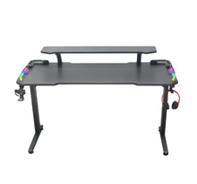 Load image into Gallery viewer, Gaming Desk Table With light, Computer Desk, Cup Holder and Headphone Hook Gamer Workstation
