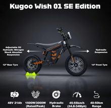 تحميل الصورة إلى عارض المعرض، Kugoo Wish01  Electric Dirt Bike Pit Pike Remix 2026 SE version 48V 21Ah  All terrain
