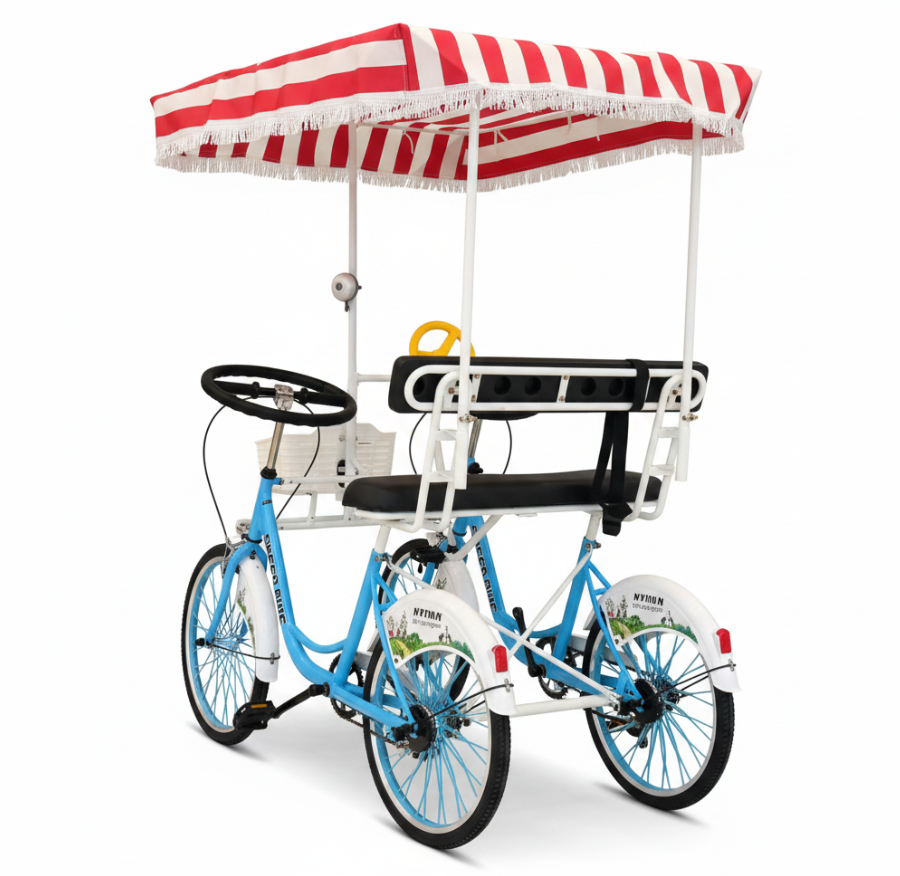 Quadricycle 2-Seater Canopy Bike for Leisure & events ,Rentals with 4 Tyres