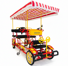 Load image into Gallery viewer, Quadricycle 4-Seater Canopy Bike for Leisure &amp; Events Rentals with 4 Tyres
