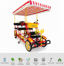 Load image into Gallery viewer, Quadricycle 4-Seater Canopy Bike for Leisure &amp; Events Rentals with 4 Tyres
