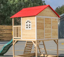 Load image into Gallery viewer, Classic Wooden Playhouse kids outdoor play
