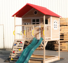 Load image into Gallery viewer, Classic Wooden Playhouse kids outdoor play
