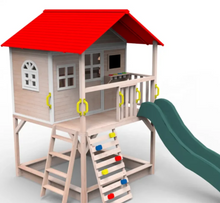 Load image into Gallery viewer, Classic Wooden Playhouse kids outdoor play
