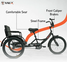 تحميل الصورة إلى عارض المعرض، Vaux kids 12" Sofa Tricycle with Comfortable Back Seat Age 5-14

