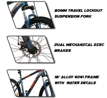 تحميل الصورة إلى عارض المعرض، Vaux X-Mount Gear MTB for Men 27.5T with Aluminium Alloy Frame &amp; Disc Brakes Shimano gears
