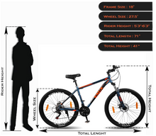 تحميل الصورة إلى عارض المعرض، Vaux X-Mount Gear MTB for Men 27.5T with Aluminium Alloy Frame &amp; Disc Brakes Shimano gears
