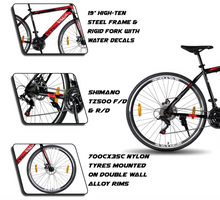 تحميل الصورة إلى عارض المعرض، Vaux Swifter-Pro Hybrid Cycle for Men with Dual Disc Brake, 21 Speed Alloy Rims 700Cx35 Thin Tyre
