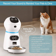 Load image into Gallery viewer, 3.5L Automatic Pet Feeder, Dog Cat Feeders,10s Voice Recorder, Smart Food Dispenser
