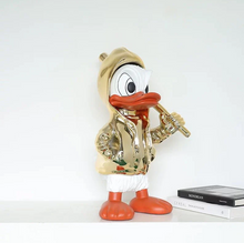 تحميل الصورة إلى عارض المعرض، Golden Duck Character Sculpture – Unique Decorative Accent
