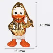تحميل الصورة إلى عارض المعرض، Golden Duck Character Sculpture – Unique Decorative Accent
