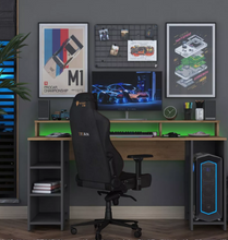 Load image into Gallery viewer, Gaming Desk with LED Color-Changing Shelf, Computer Desk
