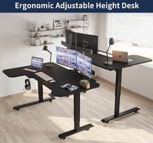 Load image into Gallery viewer, L-Shaped Electric Standing Desk,59 Inches Height Adjustable Stand up Table,Sit Stand Computer Desk with 4 Memory Settings

