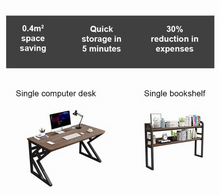 Load image into Gallery viewer, Executive Industrial Computer Desk, Gaming Desk Metal and Wood, Home or Office Desk, with Storage Shelves
