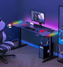 Load image into Gallery viewer, Electric Standing Desk,47 Inch RGB Lights Gaming Computer Desk, Gamer Desk Workstation with Free Mouse Pad（60 * 56cm）,Black
