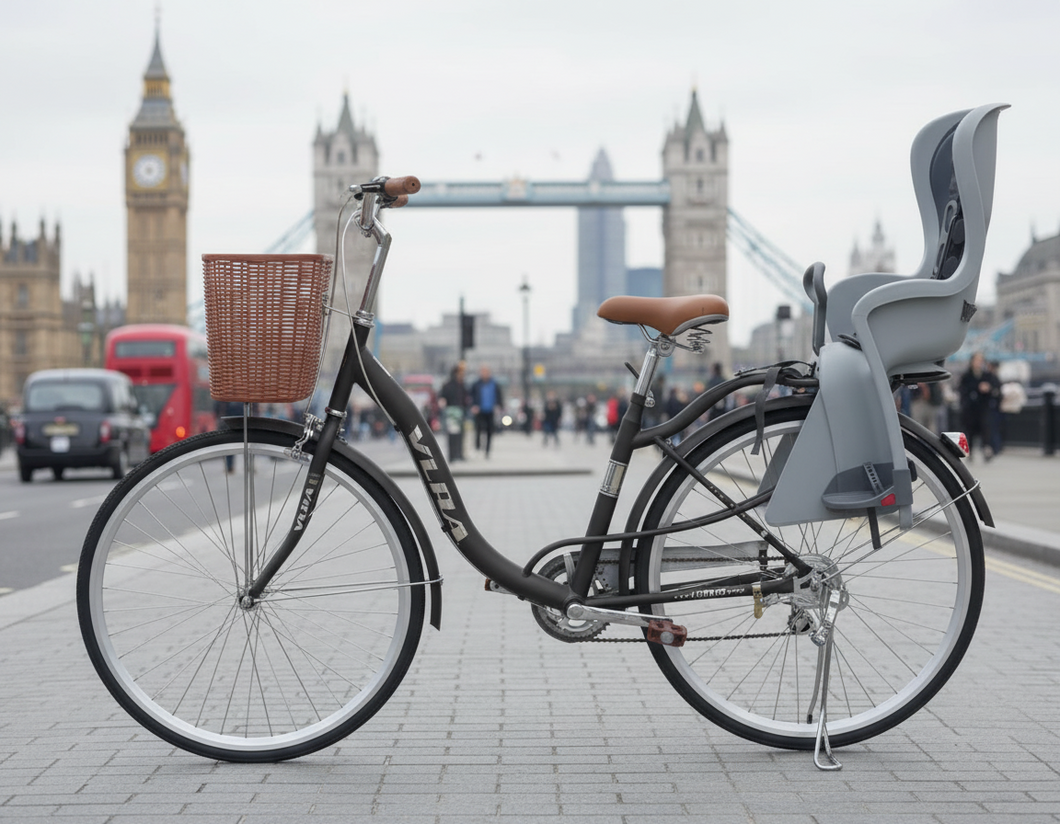 City Electric Bike With Rear child Carrier Seat