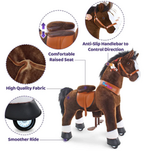 Load image into Gallery viewer, PonyCycle Ride-On Horse Toy for Boys &amp; Girls (Age 4–8) – Chocolate Brown
