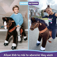 Load image into Gallery viewer, PonyCycle Ride-On Horse Toy for Boys &amp; Girls (Age 4–8) – Chocolate Brown
