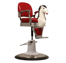 Load image into Gallery viewer, children's Horse Salon Chair – Fun Kids Barber Chair with Chrome Base (Black)
