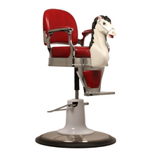 Load image into Gallery viewer, children's Horse Salon Chair – Fun Kids Barber Chair with Chrome Base (Black)
