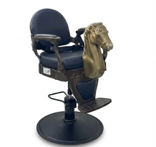 Load image into Gallery viewer, children's Horse Salon Chair – Fun Kids Barber Chair with Chrome Base (Black)
