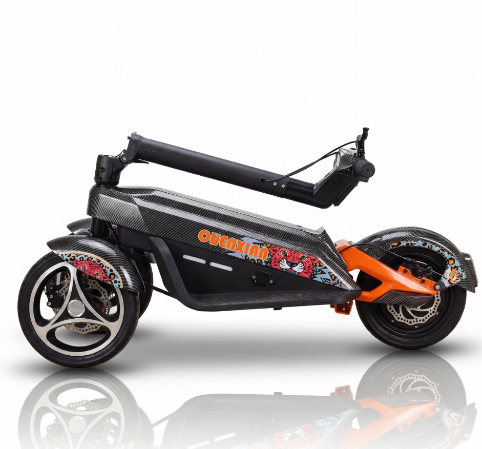 New Triwheel Adult Foldable electric Mobility Scooter 2000W 48V 15A Removable Lithium Battery