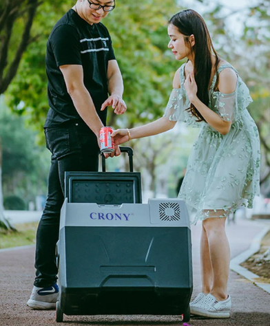 Car Refrigerator 50L CX50 Lithium Battery With Drawbar 50L Truck Portable Freezer Cooler