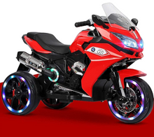 تحميل الصورة إلى عارض المعرض، kids Ride On Motorbike Double Drive with Glowing Wheels 1200-GS Red Age 3-7 Years
