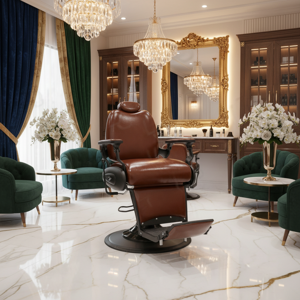 Shine Brown Heavy Duty Professional Barber Salon Gents Chair